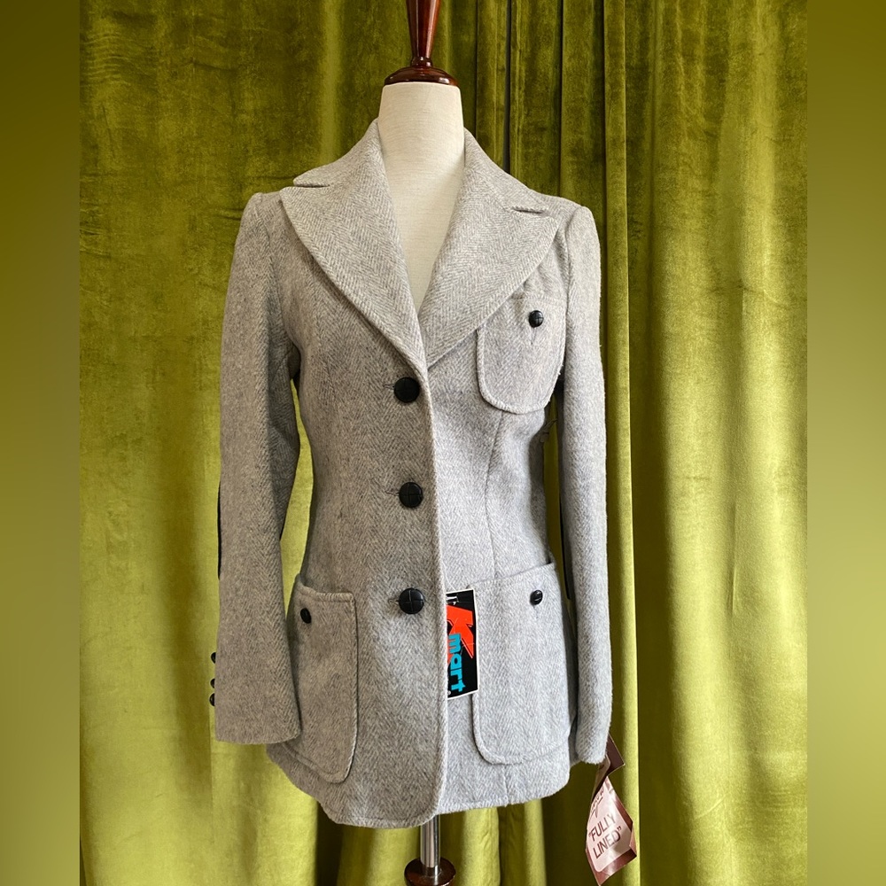 Vintage Deadstock Women’s Wool Blazer by Kmart, Grey, Size 8 | Mint Condition!